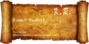 Kampf Rudolf névjegykártya